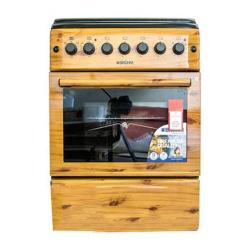 BRUHM 3 Gas + 1E 60*55 Gas Cooker Wooden Finish | BGC-6631SN - deluxe.com.ng