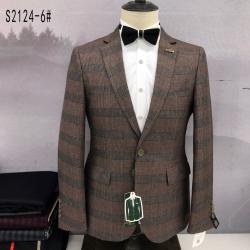 BROWN AND GREY STRIPPED TURKEY BLAZER [SWNL]-deluxe.com.ng