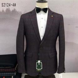 COFFEE BROWN STRIPPED BLAZER WITH ONE BUTTON  (SWNL) -deluxe.com.ng