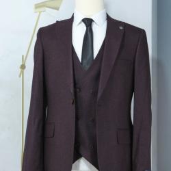 Light Purple3 Piece Turkey Suit With Purple Buttons (SWNL)-deluxe.com.ng