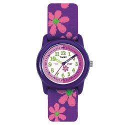TIMEX T89022 GIRLS TIME MACHINES ANALOG FLORAL ELASTIC FABRIC STRAP WATCH - Deluxe.com.ng