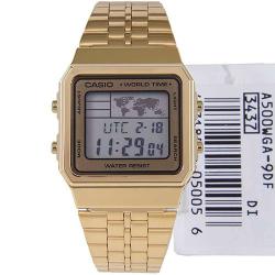 CASIO GENTS A500WGA-9DF METAL BASIC DIGITAL WORLD TIME WATCH