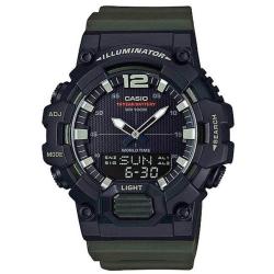 CASIO HDC-700-3AV MEN'S ANALOG DIGITAL WORLD TIME GREEN RESIN QUARTZ WATCH 