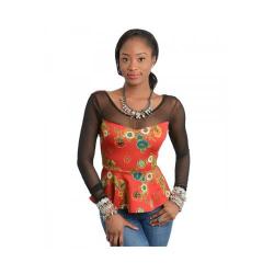 Flower Peplum Blouse