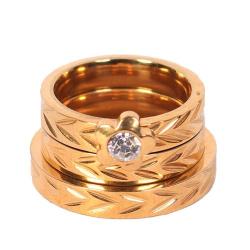 Flowered Studded Wedding Ring