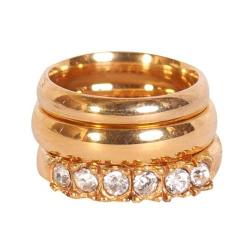 Gold Plated Truded Wedding Ring Set