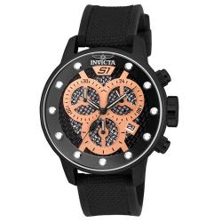 INVICTA 19625 MEN'S S1 RALLY QUARTZ MULTIFUNCTION BLACK, ROSE GOLD DIAL LARGE WATCH 