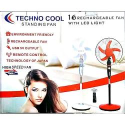 TECHNOCOOL 16 INCHES RECHAREABLE STANDING FAN - deluxe.com.ng