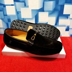 LOUIS VUITTON DESIGNER MEN'S CLASSY BLACK  LOAFERS (AVAILABLE IN ALL SIZES) 242 HI
