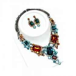 Multi-Coloured Crystal Necklace Set