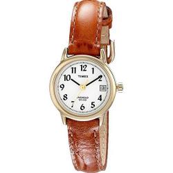 TIMEX T2J761 WOMEN'S EASY READER INDIGLO BROWN LEATHER SMALL WATCH