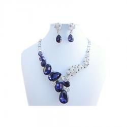 Purple Crystal Necklace Set 