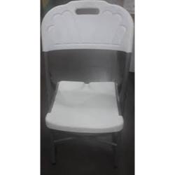 Foldable Plastic Chair - White - deluxe.com.ng