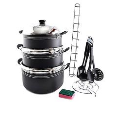 Sumo Premium 6Pc Non Stick Cookware Set S-7017 + 6 Kitchen Tools + 1 Rack + 1 Pot Stand + Sponge