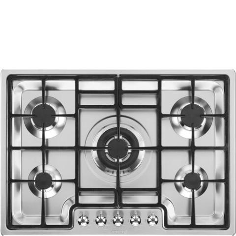 Smeg Gas Hob | 72cm PGF75-4 - 5 Burner Gas Hob - Stainless Steel - deluxe.com.ng