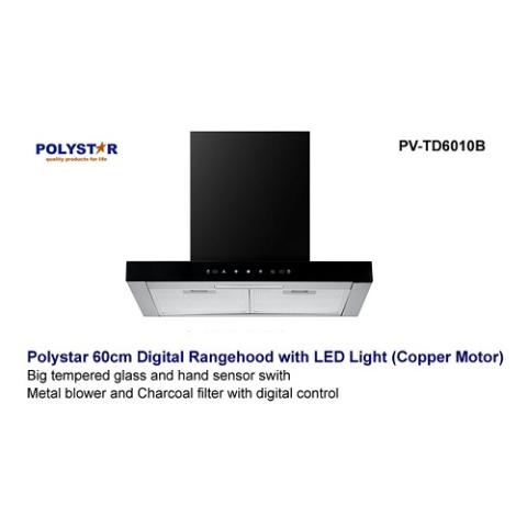 POLYSTAR 60CM RANGE HOOD WITH LED LIGHT – PV-TD6010B - deluxe.com.ng