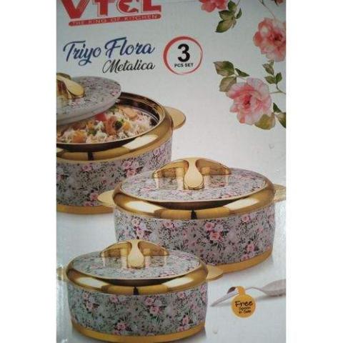 VTCL Insulated Serving Food Flask - 3 Piece Set (N) - deluxe.com.ng