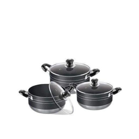 Sumo | 6-Pc Aluminium Non-stick Pots- deluxe.com.ng