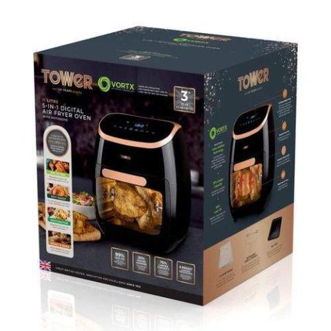 tower rose gold 11l air fryer oven