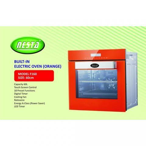 NESTA 60CM BUILT IN ELECTRIC OVEN |F160| (ORANGE) - deluxe.com.ng