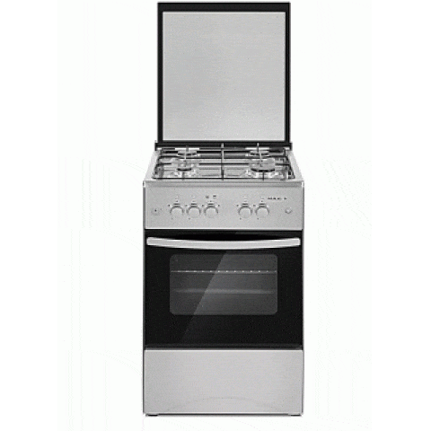 MAXI GAS COOKER 50504B - IGLINOX|50CM*50CM|4 GAS BURNER|SILVER COLOUR|GLASS|IGNITION|OVEN LAMP - deluxe.com.ng