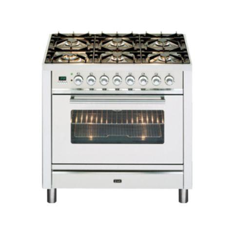ILVE P096NE3/SSC 90CM MILANO DUAL FUEL SINGLE OVEN RANGER COOKER WITH 6 GAS BURNERS – STAINLESS STEEL WITH CHROME TRIM - deluxe.com.ng