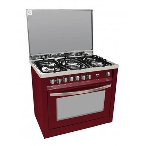 SCANFROST 90X60 GAS COOKER CMS 5 BURNER BURGUNDY RED  |  PRG96G2G